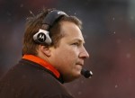 Head coach Eric Mangini of the Cleveland Browns watches his team against the Oakland Raiders at Cleveland Browns Stadium on December 27, 2009 in Cleveland, Ohio. It was reported that the Cleveland Browns fired head coach Eric Mangini after a 5-11 record in his second losing season with the Browns January 3, 2011. Photo by Matt Sullivan/Getty Images